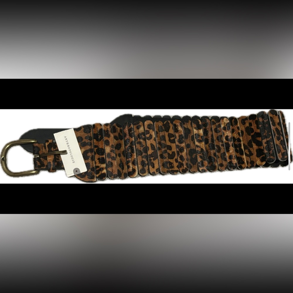 Anthropologie Thick Leopard Print Belt S